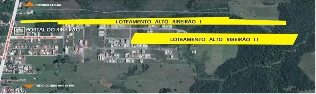 Planta baixa Planta Loteamentos I e II do Loteamento Alto Ribeirão II em Ribeirão da Ilha, Florianópolis — 442.79 m² privativos, em lançamento na planta