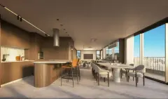 Espaço gourmet do empreendimento Aura em Agronômica, Florianópolis — em lançamento na planta