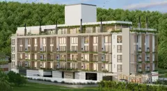 Perspectiva ilustrativa do empreendimento B7 Essence em Praia Brava, Florianópolis — em lançamento na planta