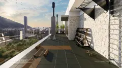 Perspectiva ilustrativa do empreendimento B7 Essence em Praia Brava, Florianópolis — em lançamento na planta