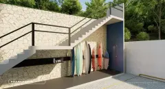 Perspectiva ilustrativa do empreendimento B7 Essence em Praia Brava, Florianópolis — em lançamento na planta