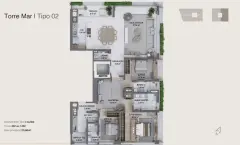 Torre Mar do empreendimento D/Sense em Centro, Florianópolis — em lançamento na planta