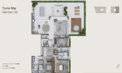 Garden do empreendimento D/Sense em Centro, Florianópolis — em lançamento na planta