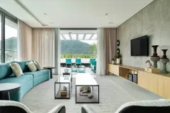 Sala de estar do empreendimento Edifício Home Cacupé em Cacupé, Florianópolis — pronto para morar na planta