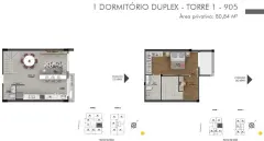 Planta baixa do empreendimento Apartamentos Duplex, Edifício Now em Estreito, Florianópolis — pronto para morar na planta