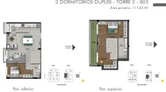 Planta baixa do empreendimento Apartamentos Duplex, Edifício Now em Estreito, Florianópolis — pronto para morar na planta
