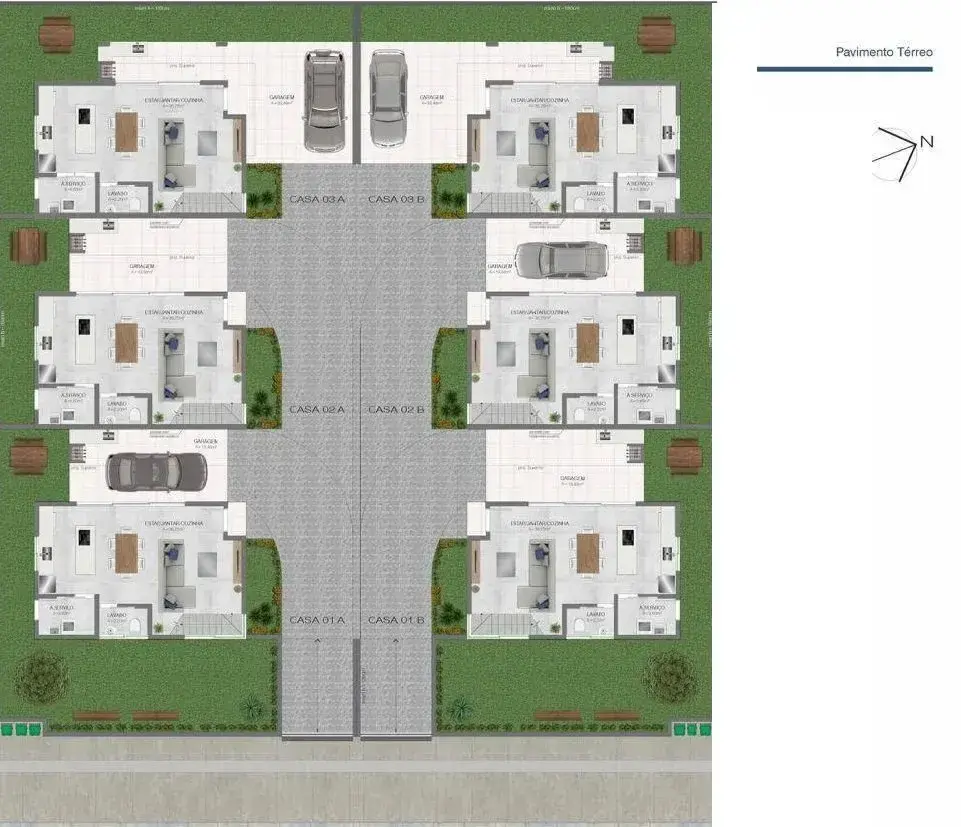 Planta baixa 3 Quartos do Sobrado em Condomínio, novo e financiável no Ribeirão da Ilha em Ribeirão da Ilha, Florianópolis — 133.612 m² privativos, pronto para morar na planta