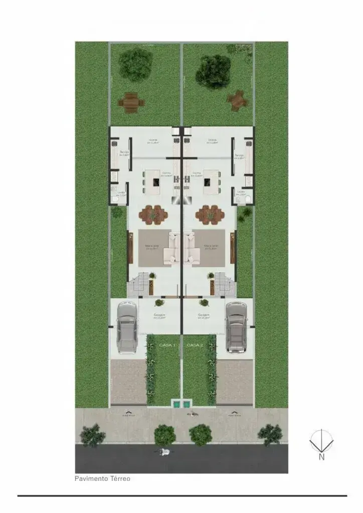 Planta baixa 3 Quartos do Casa a 200 metros da praia, Jardim Campeche em Ribeirão da Ilha, Florianópolis — 157.042 m² privativos, em lançamento na planta