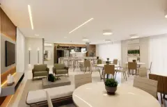Sala de estar do empreendimento Luma Home em Ingleses, Florianópolis — em lançamento na planta