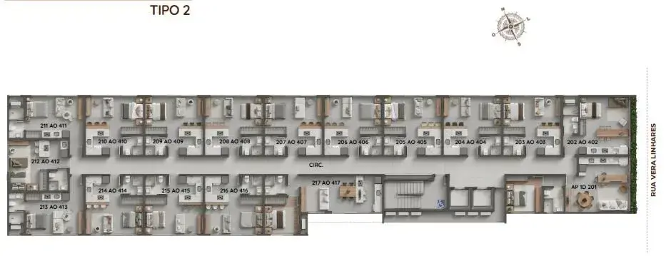 Planta baixa Studio do Luminae em Córrego Grande, Florianópolis — 27.412 m² privativos, em lançamento na planta