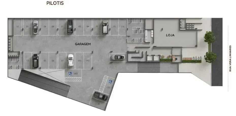 Planta baixa Studio do Luminae em Córrego Grande, Florianópolis — 35.06 m² privativos, em lançamento na planta