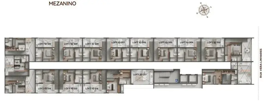Planta baixa 1 Quarto do Luminae em Córrego Grande, Florianópolis — 47.15 m² privativos, em lançamento na planta