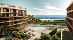 Perspectiva ilustrativa do empreendimento Makai Beachfront Novo Campeche em Campeche, Florianópolis — em lançamento na planta