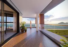 Perspectiva ilustrativa do empreendimento Makai Beachfront Novo Campeche em Campeche, Florianópolis — em lançamento na planta