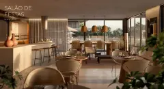 Perspectiva ilustrativa do empreendimento Makai Beachfront Novo Campeche em Campeche, Florianópolis — em lançamento na planta