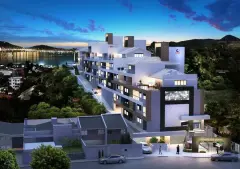 Externo Vista Passaro do empreendimento Mirante dos Corais em Coqueiros, Florianópolis — em lançamento na planta