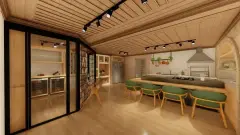 Espaço gourmet do empreendimento Mirante dos Corais em Coqueiros, Florianópolis — em lançamento na planta