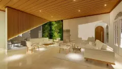 Hall do empreendimento Mirante dos Corais em Coqueiros, Florianópolis — em lançamento na planta