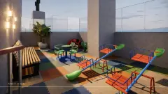 Perspectiva ilustrativa do empreendimento Ondara Residence em Canajurê, Florianópolis — em lançamento na planta