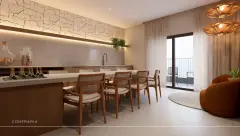 Perspectiva ilustrativa do empreendimento Ondara Residence em Canajurê, Florianópolis — em lançamento na planta
