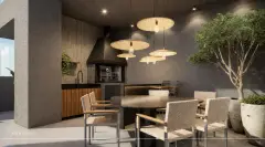 Perspectiva ilustrativa do empreendimento Ondara Residence em Canajurê, Florianópolis — em lançamento na planta
