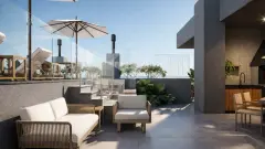 Perspectiva ilustrativa do empreendimento Ondara Residence em Canajurê, Florianópolis — em lançamento na planta