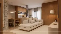 Perspectiva ilustrativa do empreendimento Ondara Residence em Canajurê, Florianópolis — em lançamento na planta
