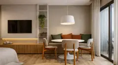 Perspectiva ilustrativa do empreendimento Ondara Residence em Canajurê, Florianópolis — em lançamento na planta