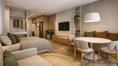 Perspectiva ilustrativa do empreendimento Ondara Residence em Canajurê, Florianópolis — em lançamento na planta
