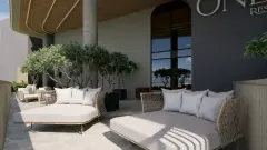 Perspectiva ilustrativa do empreendimento Ondara Residence em Canajurê, Florianópolis — em lançamento na planta