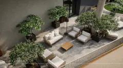 Perspectiva ilustrativa do empreendimento Ondara Residence em Canajurê, Florianópolis — em lançamento na planta