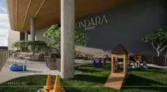 Perspectiva ilustrativa do empreendimento Ondara Residence em Canajurê, Florianópolis — em lançamento na planta