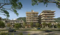 Perspectiva ilustrativa do empreendimento Ondas do Leste em Barra da Lagoa, Florianópolis — em lançamento na planta