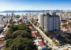 Fachada do empreendimento Orquídea & Rosa Branca em Estreito, Florianópolis — em lançamento na planta