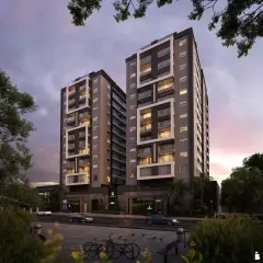 Fachada do empreendimento Orquídea & Rosa Branca em Estreito, Florianópolis — em lançamento na planta