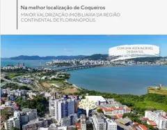 Perspectiva ilustrativa do empreendimento frente ao Parque de Coqueiros, Park View em Coqueiros, Florianópolis — em lançamento na planta