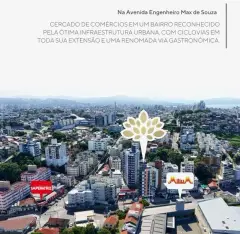 Perspectiva ilustrativa do empreendimento frente ao Parque de Coqueiros, Park View em Coqueiros, Florianópolis — em lançamento na planta