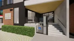 Perspectiva ilustrativa do empreendimento frente ao Parque de Coqueiros, Park View em Coqueiros, Florianópolis — em lançamento na planta