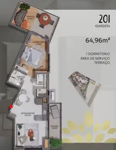 Planta baixa do empreendimento frente ao Parque de Coqueiros, Park View em Coqueiros, Florianópolis — em lançamento na planta