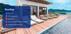Perspectiva ilustrativa do empreendimento frente mar, Ponta das Canas Spot II, Ponta das Canas em Ponta das Canas, Florianópolis — em lançamento na planta