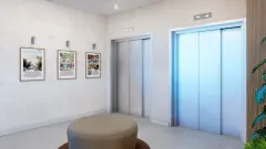 Hall de recepção do empreendimento Ponta das Canas Spot em Ponta das Canas, Florianópolis — em lançamento na planta