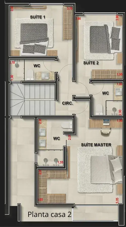 Planta baixa 3 Quartos do Reserva Santa Mônica em Santa Mônica, Florianópolis — 1522 m² privativos, em lançamento na planta