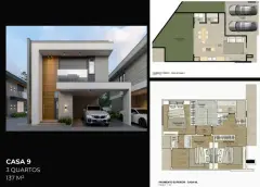Perspectiva ilustrativa do empreendimento Reserva Santo Antônio, sobrados em condomínio fechado em Santo Antônio de Lisboa em Santo Antônio de Lisboa, Florianópolis — em lançamento na planta