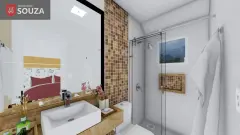 Banheiro do empreendimento Residencial Souza em Ingleses do Rio Vermelho, Florianópolis — pronto para morar na planta