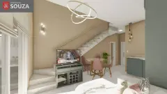 Sala de estar do empreendimento Residencial Souza em Ingleses do Rio Vermelho, Florianópolis — pronto para morar na planta