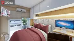 Suíte do empreendimento Residencial Souza em Ingleses do Rio Vermelho, Florianópolis — pronto para morar na planta