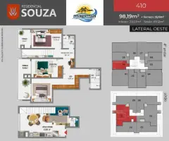 Perspectiva ilustrativa do empreendimento Residencial Souza em Ingleses do Rio Vermelho, Florianópolis — pronto para morar na planta