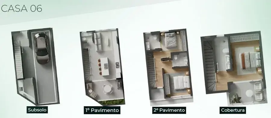 Planta baixa 3 Suítes do Triplex em Condomínio fechado em Santo Antônio de Lisboa, Florianópolis — 177 m² privativos, em lançamento na planta