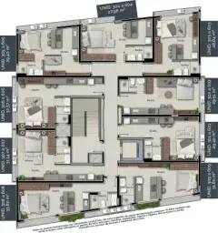 Planta baixa do empreendimento Unna Studios em Trindade, Florianópolis — em lançamento na planta