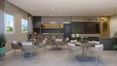 Sala de estar do empreendimento Viel Spab em Ingleses, Florianópolis — em lançamento na planta